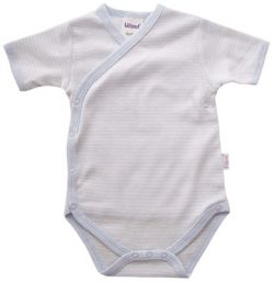 Frühchen Baby Kurzarm-Wickelbody, garngefärbter Ringel Gr. 44
