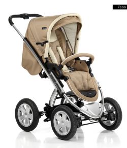 i'coo Kinderwagen Peak 4 Air mit Cocoon Pinstripe Beige