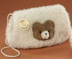 LEVUVU Bären-Woll-Muff naturweiß 24 cm