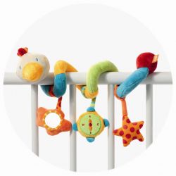 Fehn - Explorer Activity-Spiral Bird for Babies bed