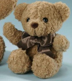 LEVUVU Flockibär Teddybär braun genoppt 20 cm
