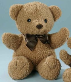 LEVUVU Flockibär Teddybär braun genoppt 30 cm