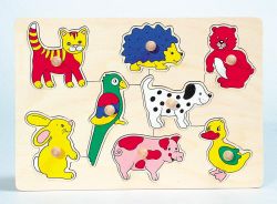 Goki Holzsteckpuzzle Tierkinder