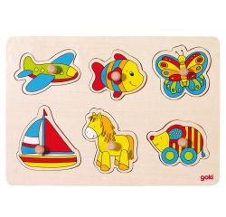 Goki Steckpuzzle Flugzeug, Fisch, ...