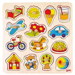 Goki Steckpuzzle Schaukelpferd, Ball, ...