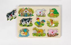 Goki Tierstimmensteckpuzzle Bauernhof