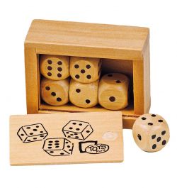 Goki dice box with 6 wooden dice