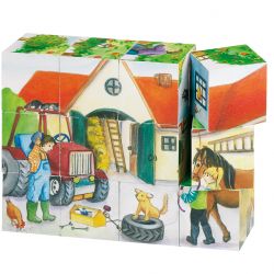 Goki Würfelpuzzle Leben auf dem Bauernhof