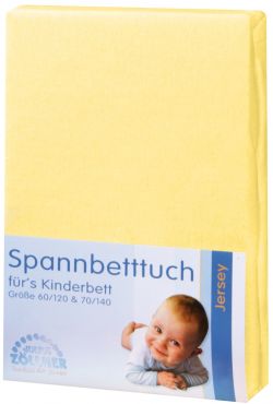 Julius Zöllner Spannbetttuch Jersey gelb 90 x 40 cm