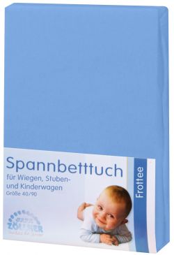 Julius Zöllner terry fitted sheet for cradle bassinet 90 x 40 blue