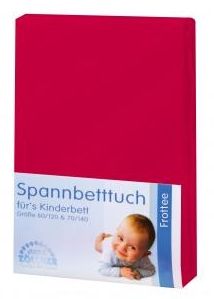 Julius Zöllner fitted sheet red 70 x 140 cm - terry cloth