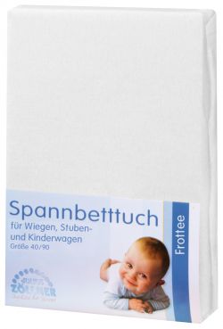 Julius Zöllner Frottee Spannbetttuch für Wiegen Stubenwagen 90 x 40 weiß