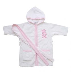 Kapuzenbademantel weiß/rosa und weiß/hellblau
