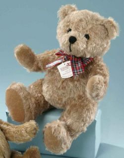 Mohair-Scheibenbär Teddybär nougat 35 cm mit Brummstimme