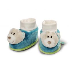 Nici Baby Slippers Bear with Rattle Plush