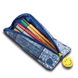 Nici Dreieck-Mäppchen Jeans mit Smiley Patch