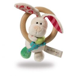 Nici Rabbit Tilli Wooden Rattle Ring with Bell