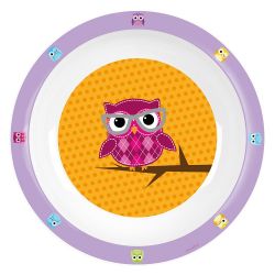 POS children plate deep in colourful owl design