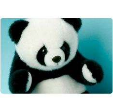 LEVUVU Panda 30cm schwarz-weiß sitzend