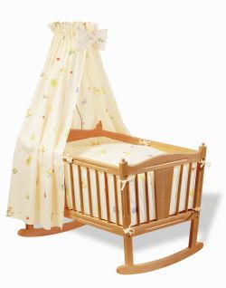 Pinolino - Textile cradle set gardener Teddy yellow 4 pieces