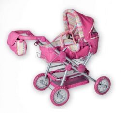 Puppenwagen Puppenkombi Twingo-S fuchsia Krone