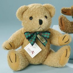 LEVUVU Scheibenbär Teddybär gelb 29 cm mit Brummstimme