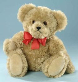 LEVUVU Scheibenbär Teddybär sand 36 cm mit Brummstimme