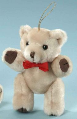 LEVUVU Scheibenbärchen mit Aufhänger Teddybär beige 12 cm