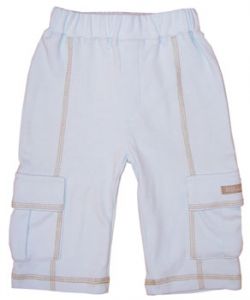 Schlupfhose mit Cargotaschen blau/grün