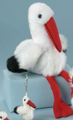LEVUVU Storch weiß-schwarz 30 cm