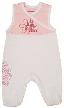 Romper with Button, pink