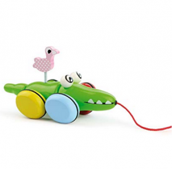 Vilac - Pull Along Toy Draught animal Croc & Odile crocodile green Wood