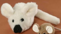 LEVUVU Woll-Maus naturweiß 20 cm