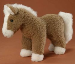 LEVUVU Woll-Pferd braun-naturweiß 35 cm