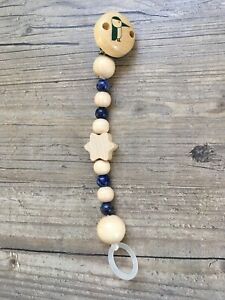 Gemstone pacifier necklace with silicone ring sodalite