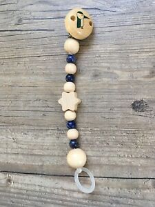 Gemstone pacifier necklace with silicone ring sodalite