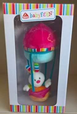 Fehn - Rotating balloon music box in gift box mouse, bunny, cow