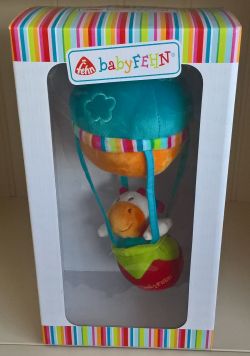 Fehn - Rotating balloon music box in gift box mouse, bunny, cow