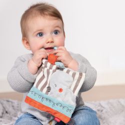 Fehn Loopy & Lotta Knistertuch Nilpferd mit Ring