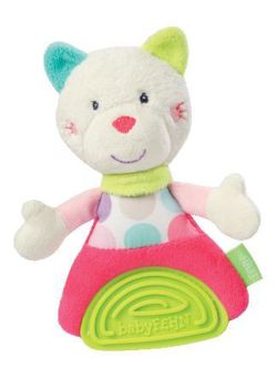 Fehn - Stripes & Dots Greifling with soft bite ring cat
