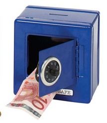 goki - Money box cash box metal safe with combination lock blue