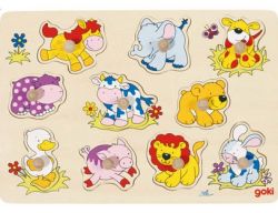 Goki Holzsteckpuzzle Tierkinder II