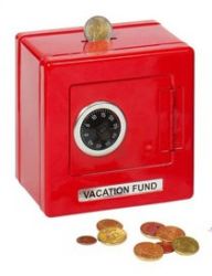 goki - Money box cash box metal safe with combination lock red