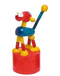 goki - Wiggle figure, animals, height 10 cm, colorful with red base