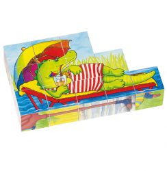 Goki Würfelpuzzle Lustige Tiere