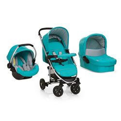 Hauck Kinderwagenset Stroller Set Miami 4 Trio Set inkl. Wanne, Zero Plus Comfort Petrol/Grey