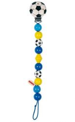 Heimess pacifier chain soccer blue