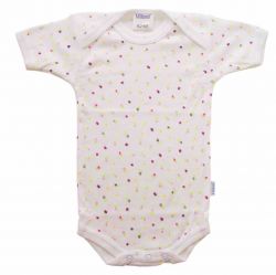 Short Sleeved Onesie with Sorted All-Overprints