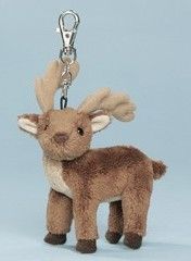 Hirsch-Schlüsselanhänger braun-beige 10 cm