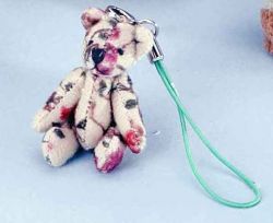 keychain-bears beige patterned 4,2 cm